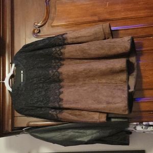 Brown Top with Lace Detail